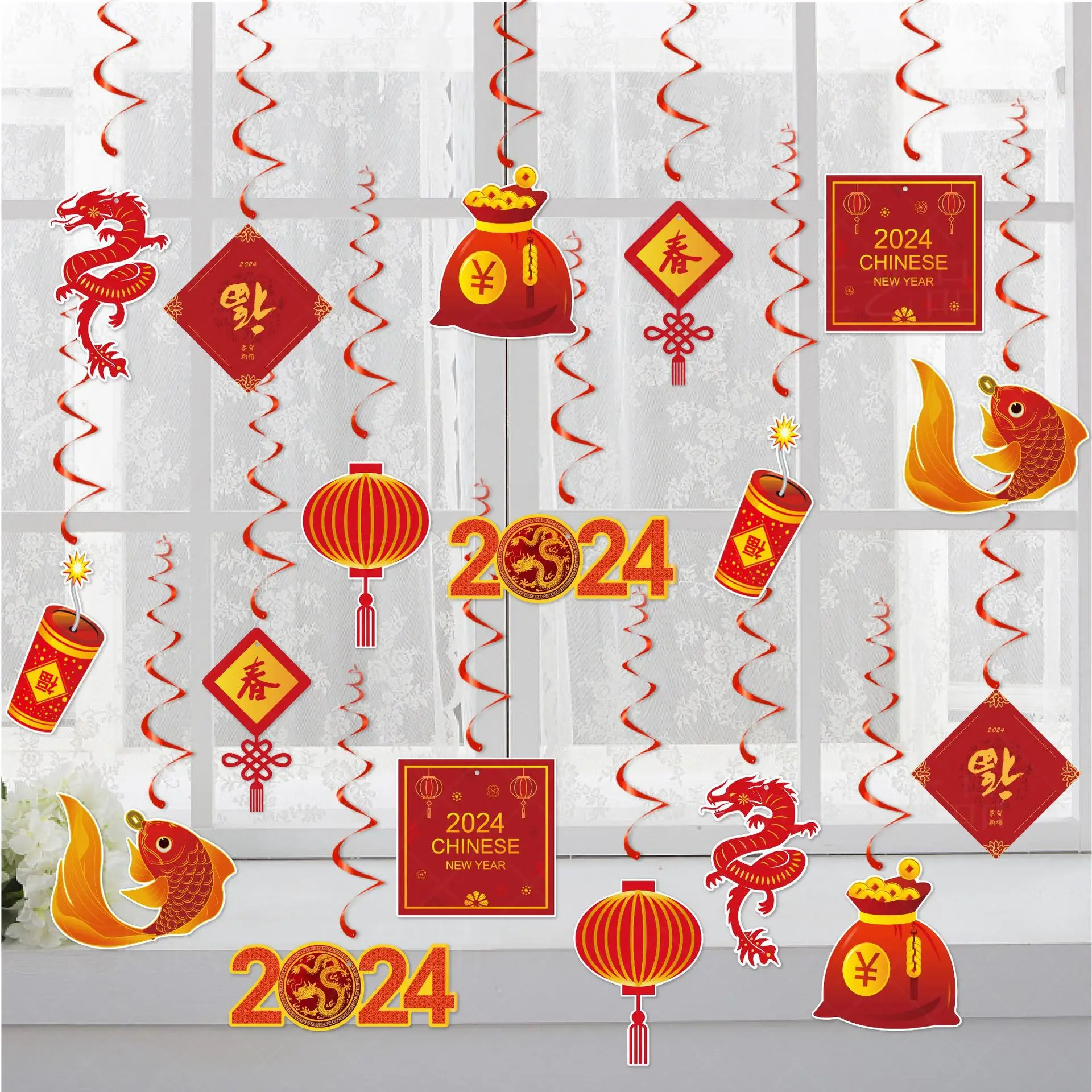 

Подвеска на новый год 2024, 9 шт./комплект
