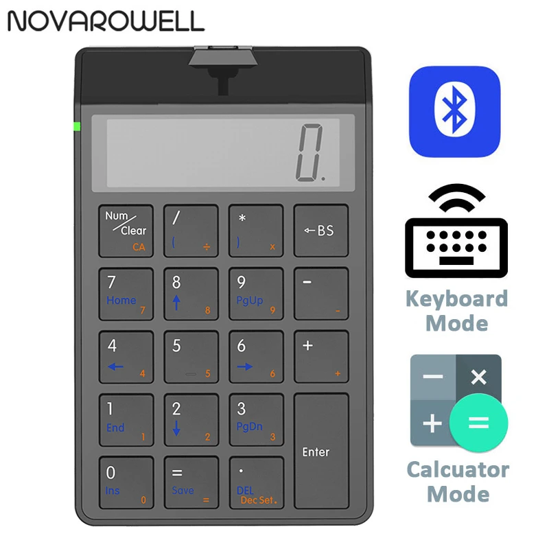 Numeric Keyboard Bluetooth Keypad Wireless Number Numpad With Lcd