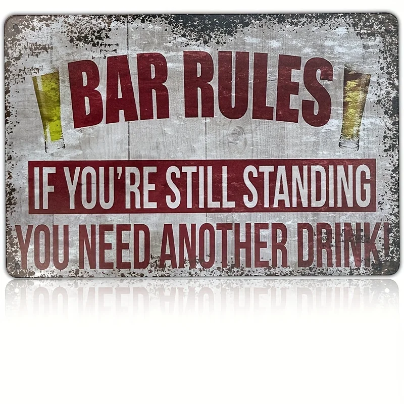 

Bar Rules Signs for Home,Man Cave Decorations Plaque Poster for Cafe Bar Pub Beer Wall Decor Art Tin Sign Metal Tin 8x12 Inch