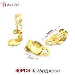 Elegant 18K Gold - Toned Brass Flat Stick Earrings - Not Plated Color (16MM 40PCS)