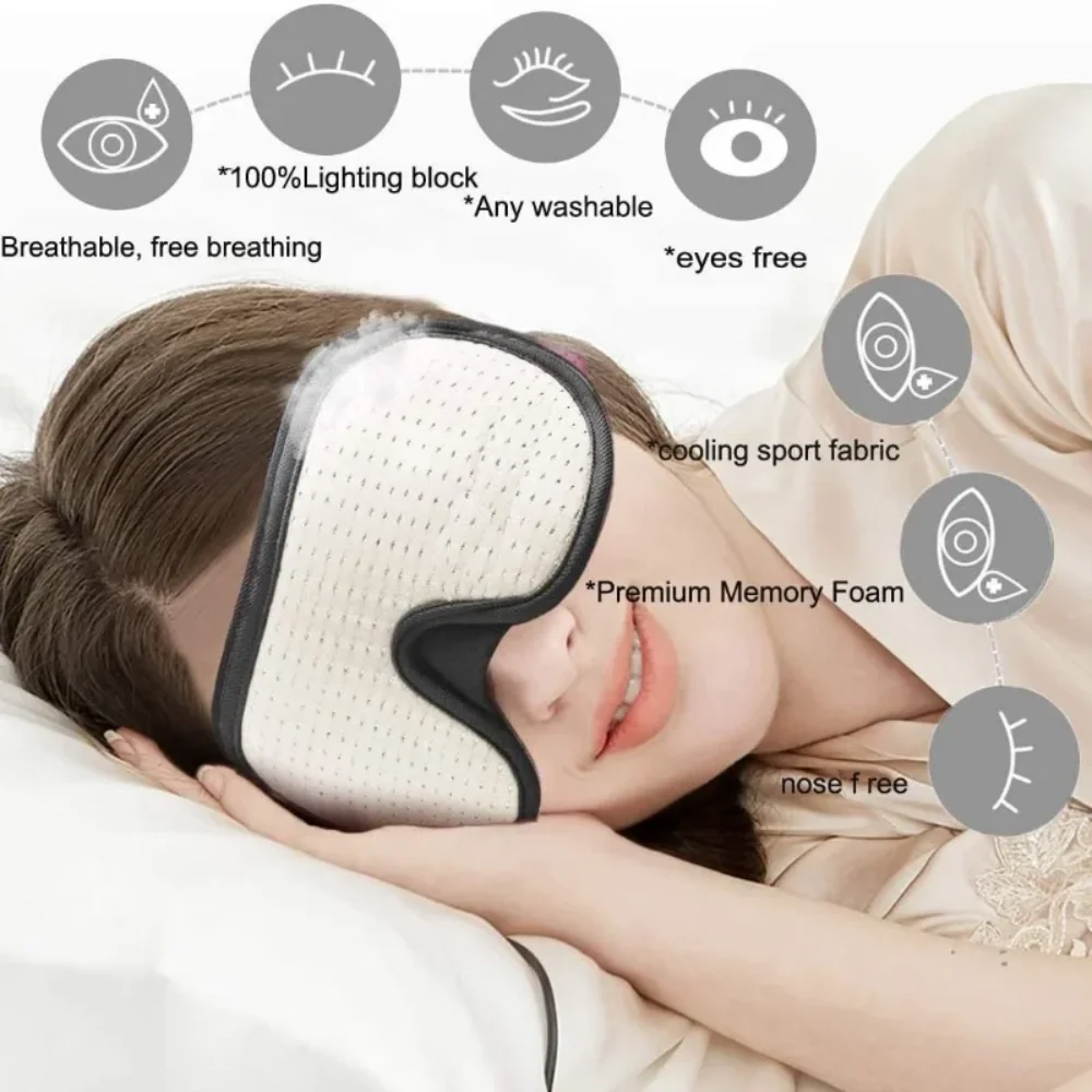 Premium 3D Sleep Mask – Ultra-Soft Light Blocking Eye Shade & Sleep Aid