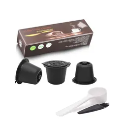 Eco-Friendly Reusable Coffee Capsule with Stainless Steel Filter and Tamper Accessories (3pods BL)