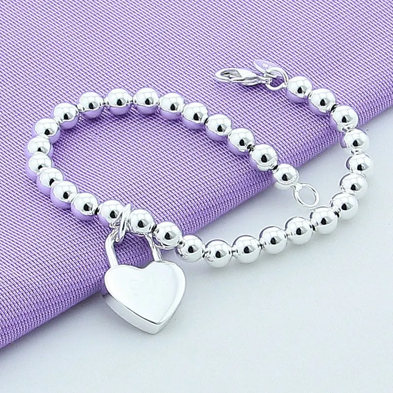 

Street wild 925 sterling Silver charms Heart Pendant Bracelets for Women Fashion party wedding Original jewelry Holiday gifts