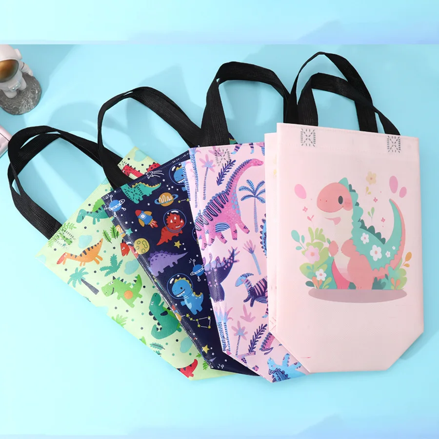 StoBag 20pcs Cartoon Non-woven Tote Bags Fabric Handbag Cute Kids Child Gift Packaging Reusable Pouch Party Favors Birthday 4