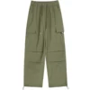 Green Women Tech Pants Drawstring Black Low Waist Wide Leg Trousers Oversized Sweatpant Baggy Joggers Streetwear Cargo Pant 5