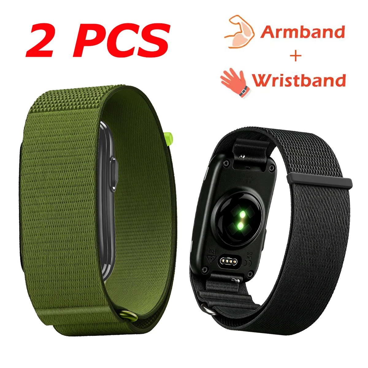 Nylon Woven Adjustable Loop Strap for Sports Fitness Tracker - Replacement Wristband for Men and Women