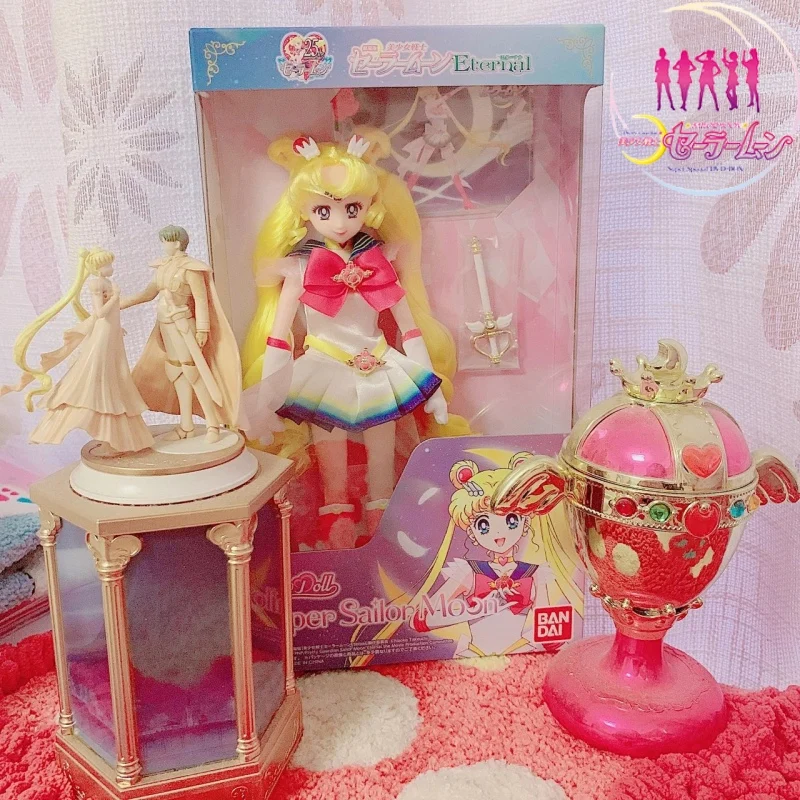 

22cm Sailor Moon Bandai Genuine Super Eternal Anime Figure Style Doll Action Figurines Model Toys Collection Gifts For Girls