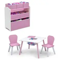 4-Piece Toddler Playroom Furniture Set Table Chairs Toy Organizer Kids Playroom Storage Furniture Unisex Childrens Play Area 2