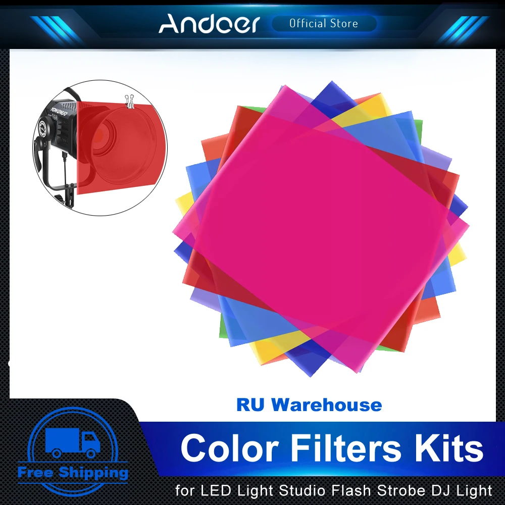 Gel-Lichtfilter Set 30x30cm - Farbfolien Für Studiolicht Und LED-Beleuchtung