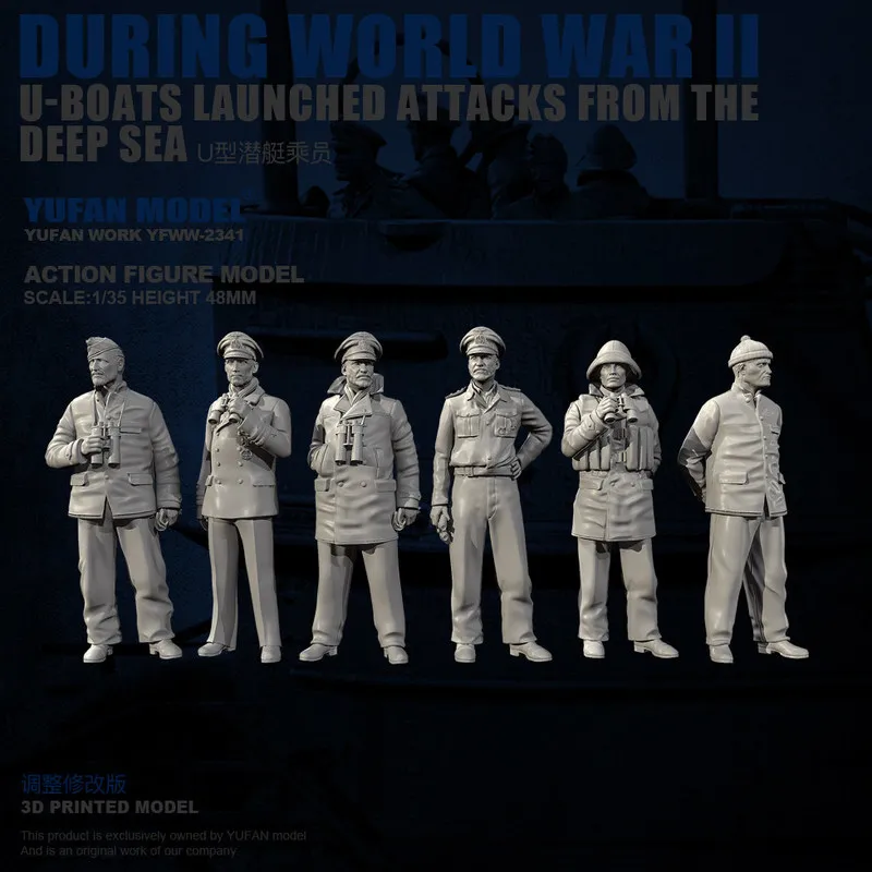 1/35 1/48 1/72 레진 모델 피규어 제2차 세계대전 U 보트 GK 마이크로 미니어처 3D 프린트 화이트 모델 장난감 조립되지 않은 무도색 키트