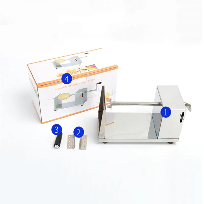 Stainless Steel Potato Slicer Chips Cutter Manual Tornado Potato Machine Spiral Twisted spiral slicer