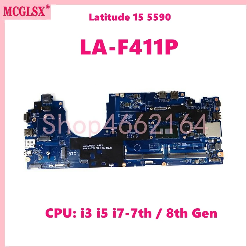 la-f411p-con-scheda-madre-cpu-i3-i5-i7-7th-8th-gen-per-scheda-madre-portatile-dell-latitude-15-5590-testata-al-100-funzionante