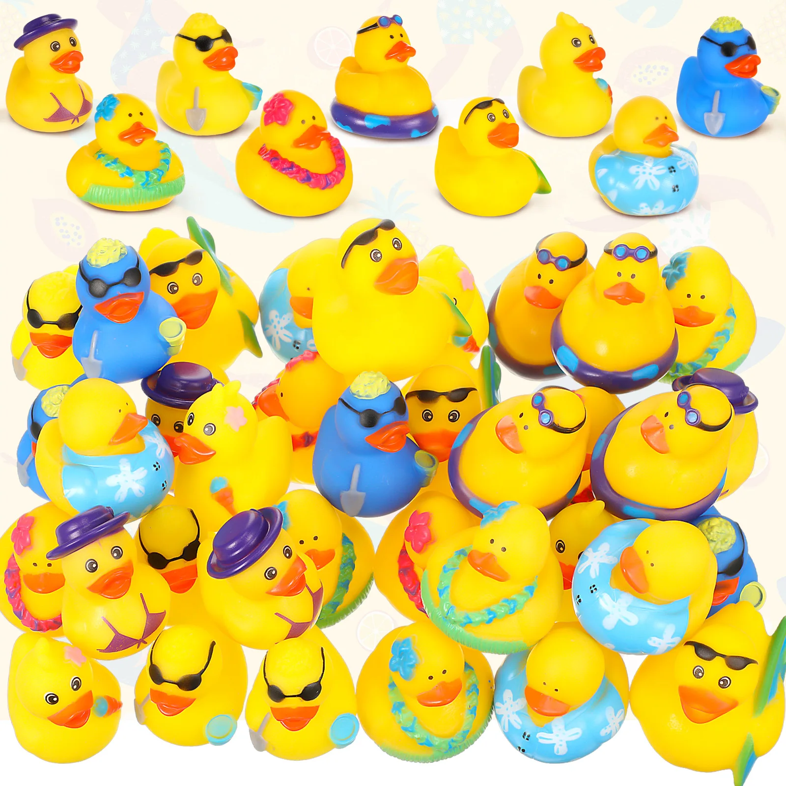 

Summer Beach Rubber Duckies Bath Rubber Duck Bulk Mini Rubber Ducks Shower Float Party Favors for Swimming Pool Water