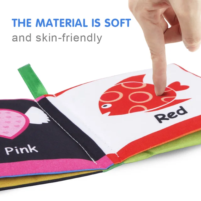 Baby Soft Cloth Books High Contrast Black and White Touch and Feel Crinkle Cloth Books Educational Toys for Infants Toddlers 3