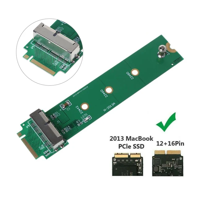 1Pc For MacBook Air Pro 12+16 Pins SSD To M.2 Key M (NGFF) PCI-e Adapter Converter Card For PC Computer Accessories