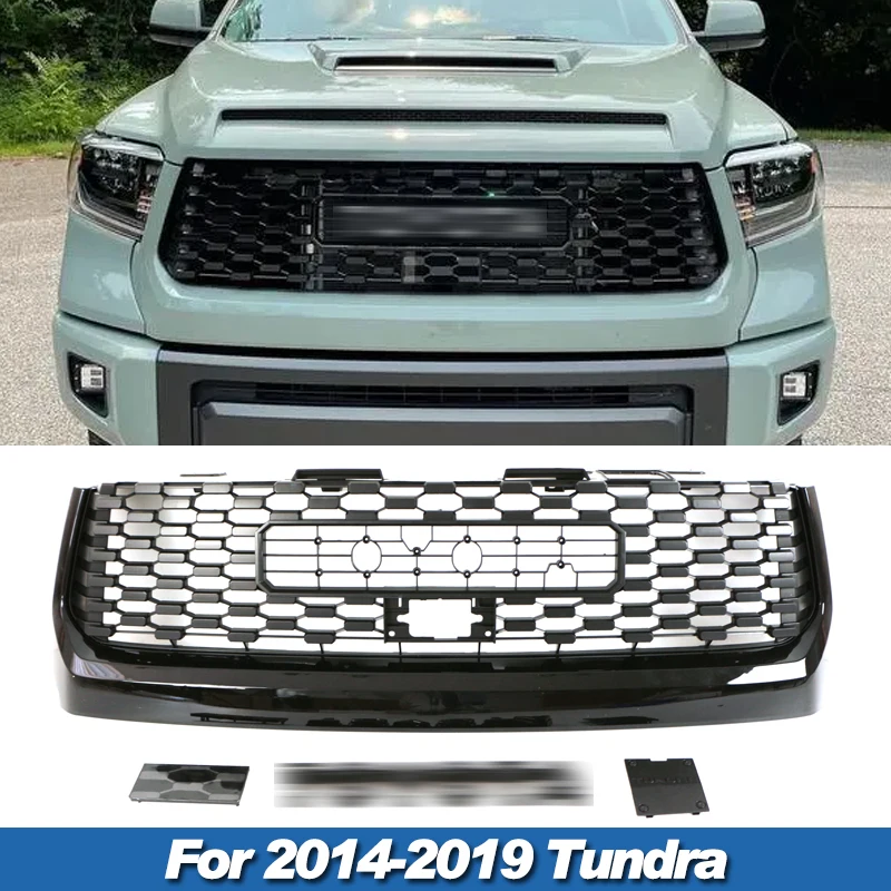 

Для Tundra 2014-2019 модификация передней решетки радиатора 2015 2016 2017 2018 Toyota Tundra решетка аксессуары для переднего бампера верхний бампер