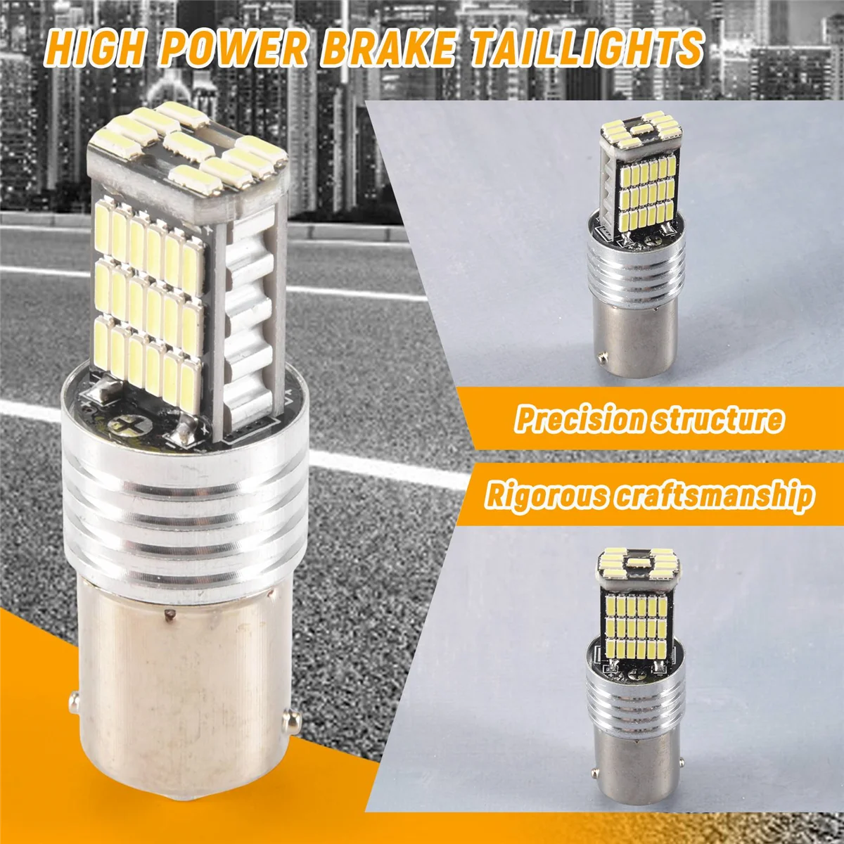 2X 1156LED Canbus 15 SMD BA15S P21W High Power White 6000K Car Brake Tail Light tail lamp socket side marker light