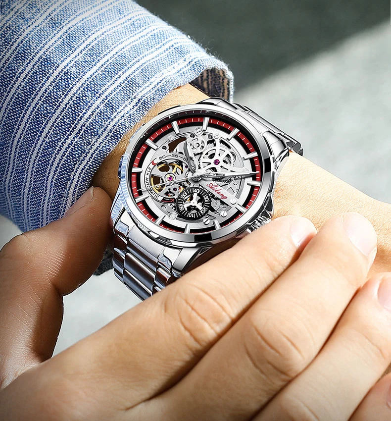 AILANG Men's Fashion Hollow Mechanical Watch High Quality Leather Waterproof Fully Automatic Tourbillon Watches Men's Clock_voghion.com