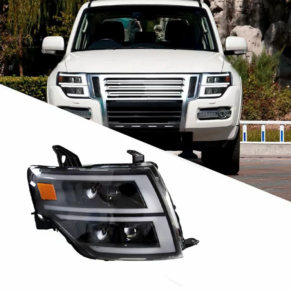 For Mitsubishi Pajero V87 V93 V97 2007-2020 Headlamp Lens Shell Cover