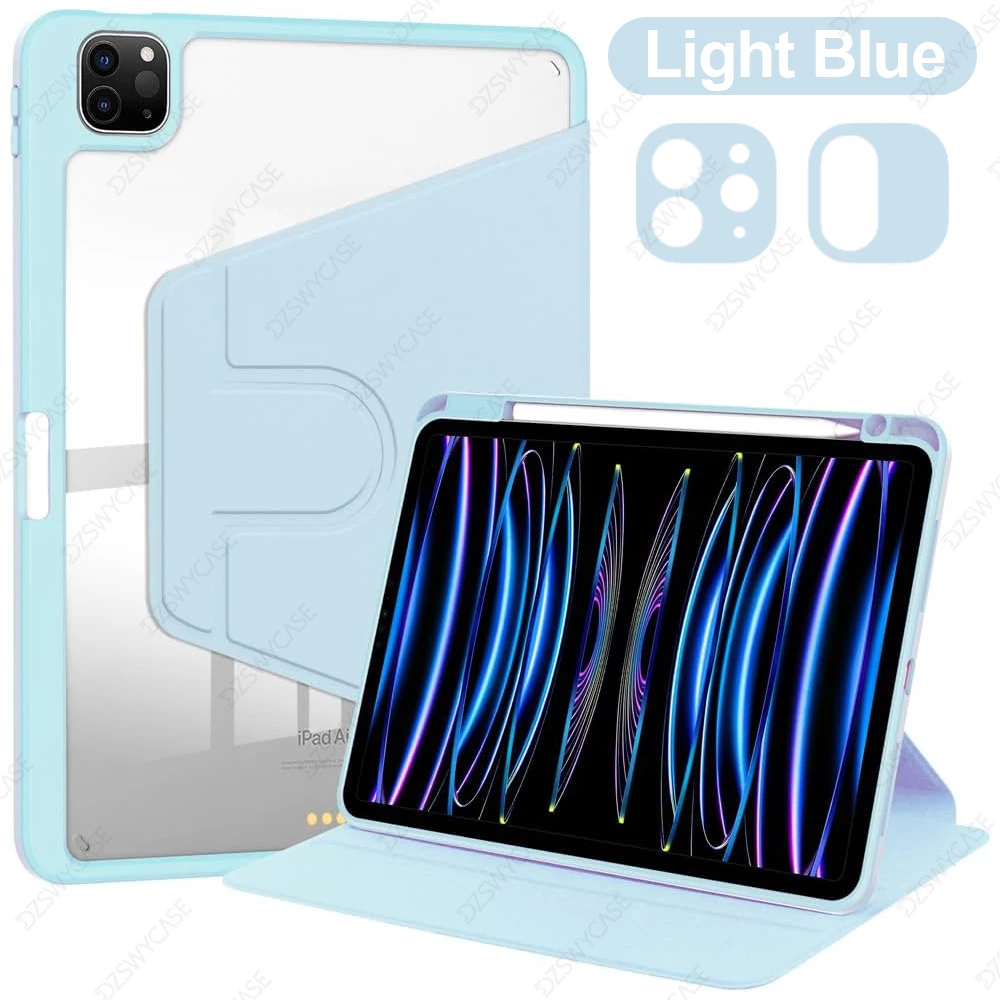 Premium Rotating PU Leather Tablet Case with Built-in Pencil Holder