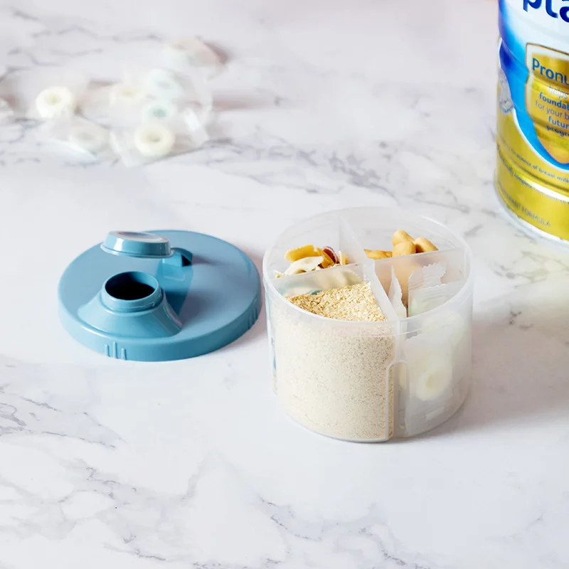 Baby Portable Milk Powder Box Household Large Capacity Food Sealed Box 4-grid Rotating Storage Baby Milk Container