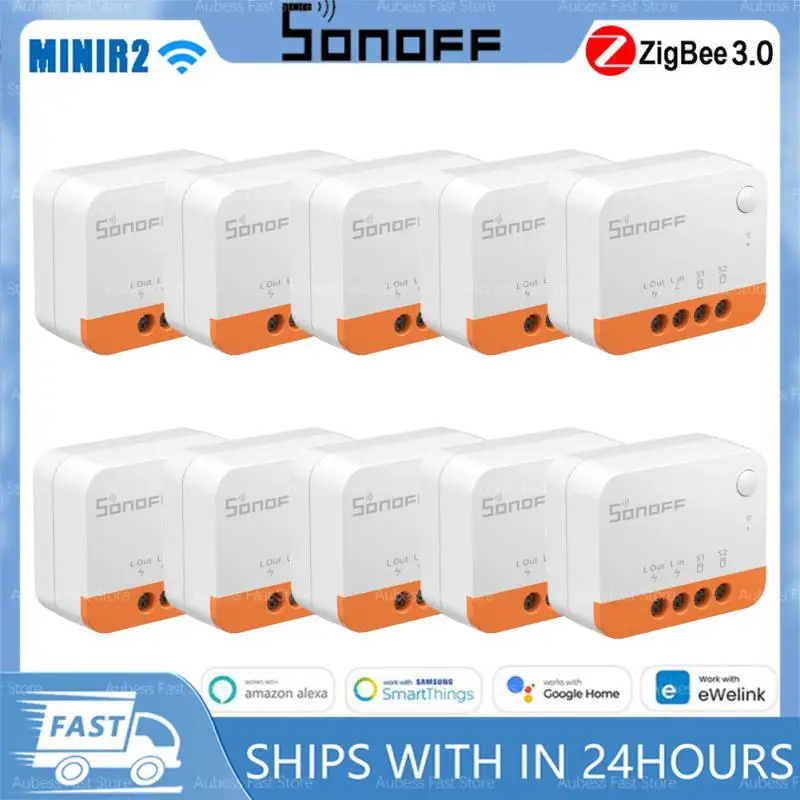 

Переключатель SONOFF ZBMINI L2 Zigbee, переключатель без нейтрального провода, двухсторонний, для умного дома, управление через приложение, 10 шт.