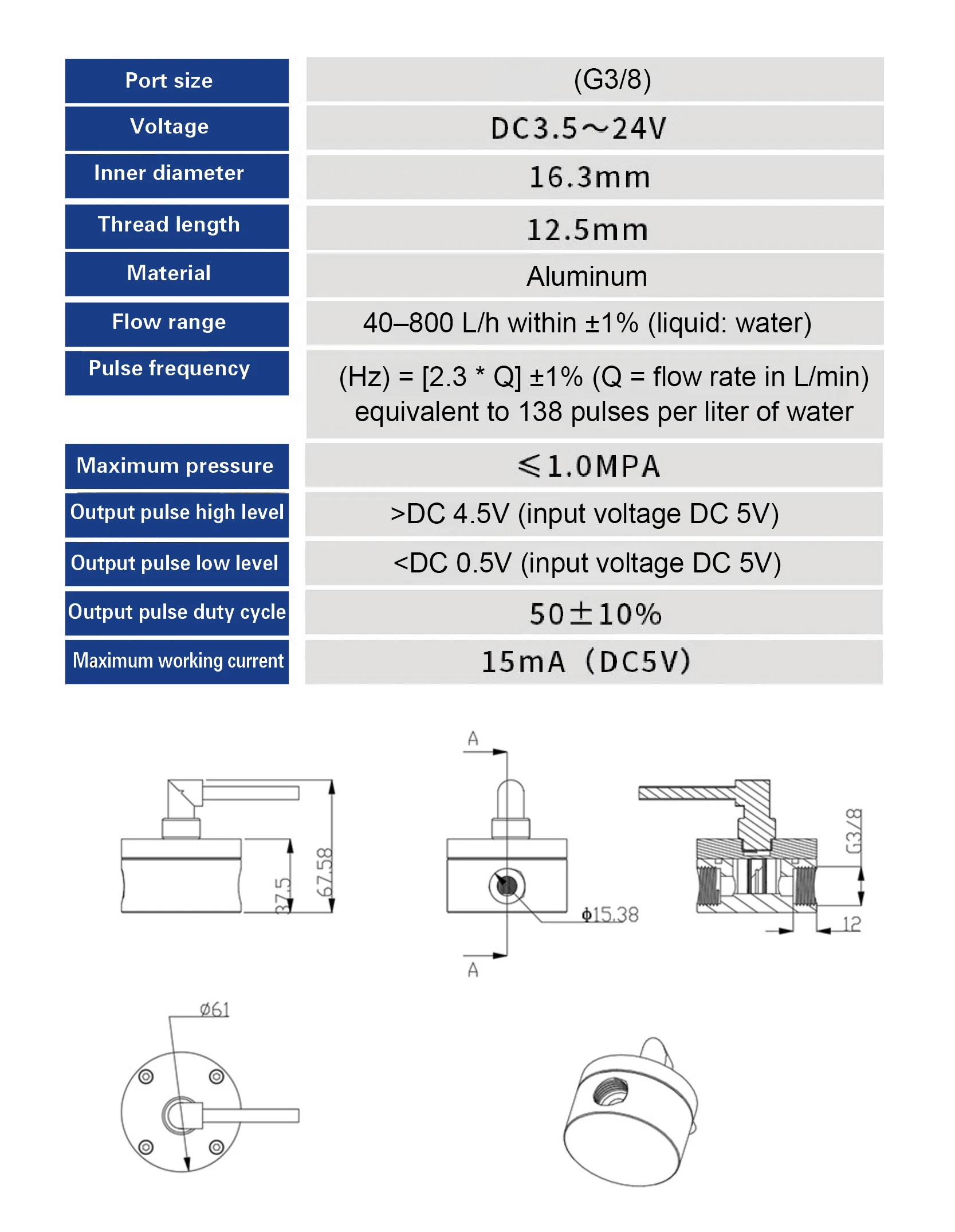 High Precision Oval Gear Flow Meter Aluminum Alloy Hall Flowmeter Liquid Flow Se