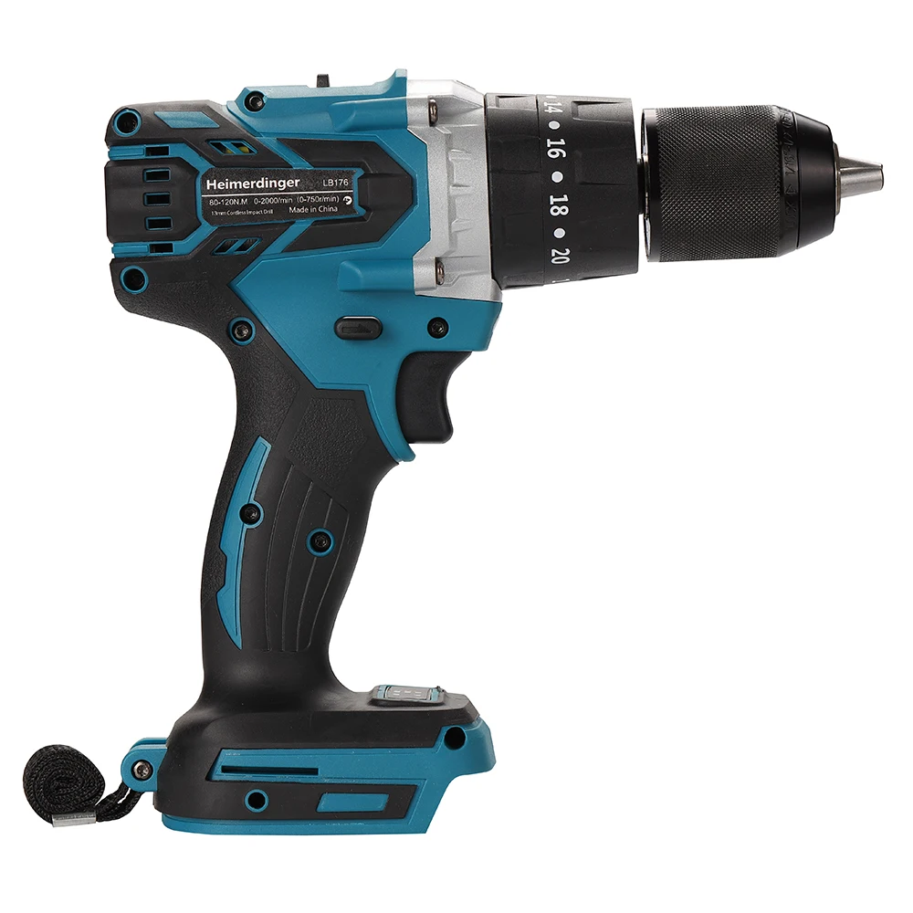 Brushless Cordless Drill, 120Nm Torque Electric Drill for Makita Battery, 1/2" Driver-Drill,2 Variable Speed Drill 6