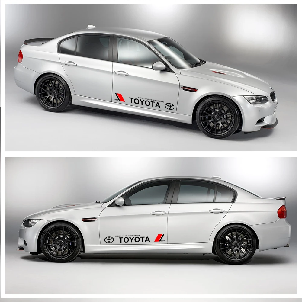 Декоративные наклейки для кузова автомобиля, наклейки на боковые двери автомобиля для Toyota Yaris Rav4 TRD Camry CHR Land Cruiser Prius Reiz