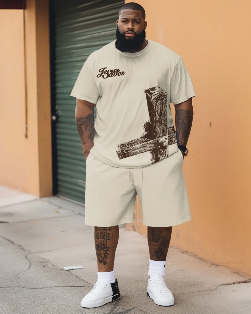 Biggmans Fashion Leisure Big And Tall Vest Blue Skeleton Top Set For Summer  Men's Clothing Short sleeve Man Plus Size 9Xl