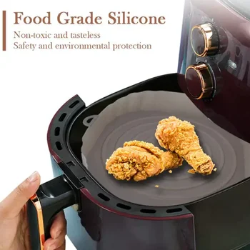 Multipurpose Air Fryer Pad Silicone Air Fryer Liners Accessories Cake Baking Pan Round Insulation Pad Tray Fryer Pad 2