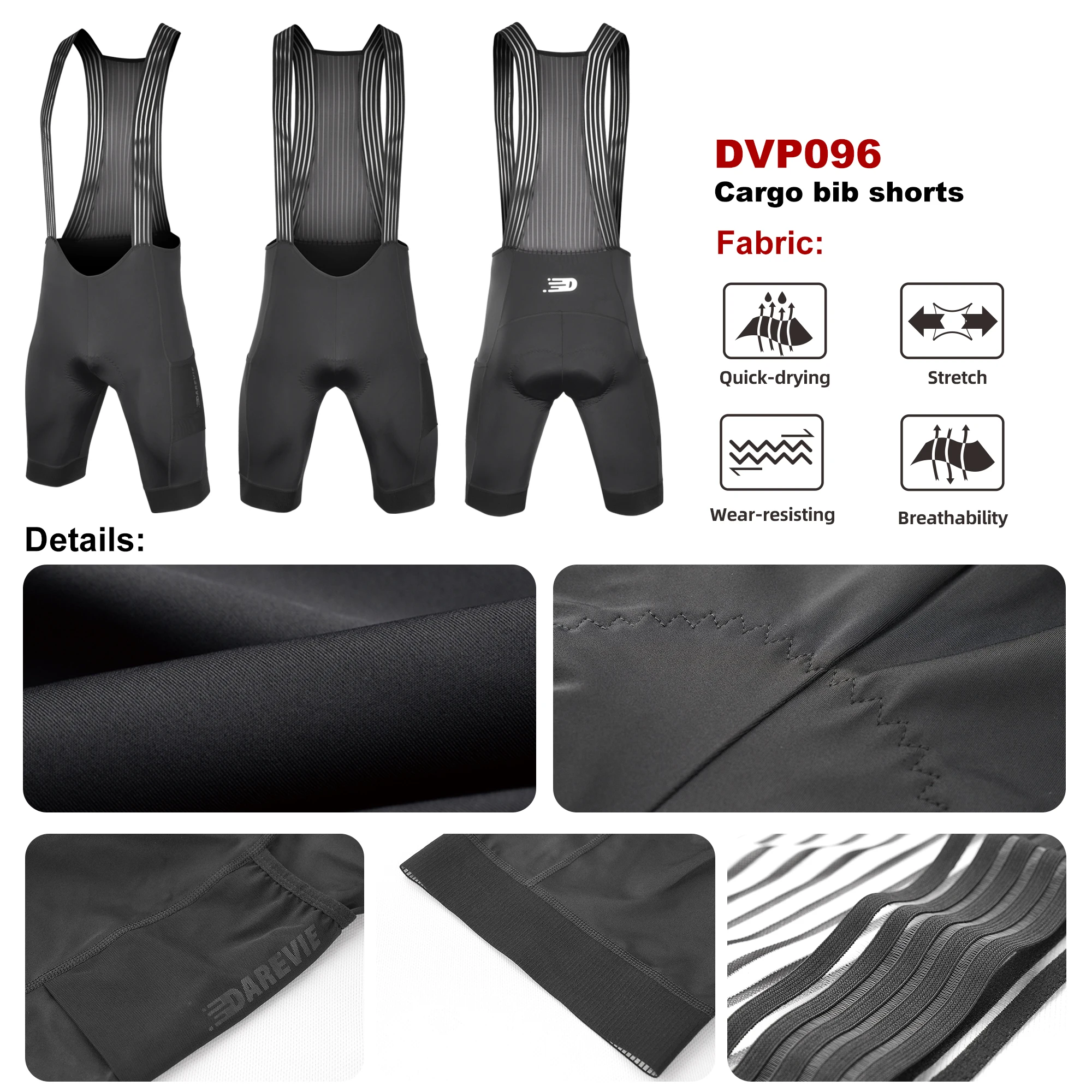 Cycling Bib Shorts Man Pockets Men's Cycling Shorts 5CM Leg Gipper Pro Team Men's Clothing