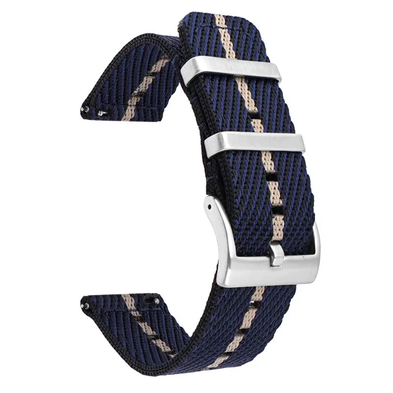 Quick Release Nylon Weave Stripe Watch Band, Sport Wrist Bracelet