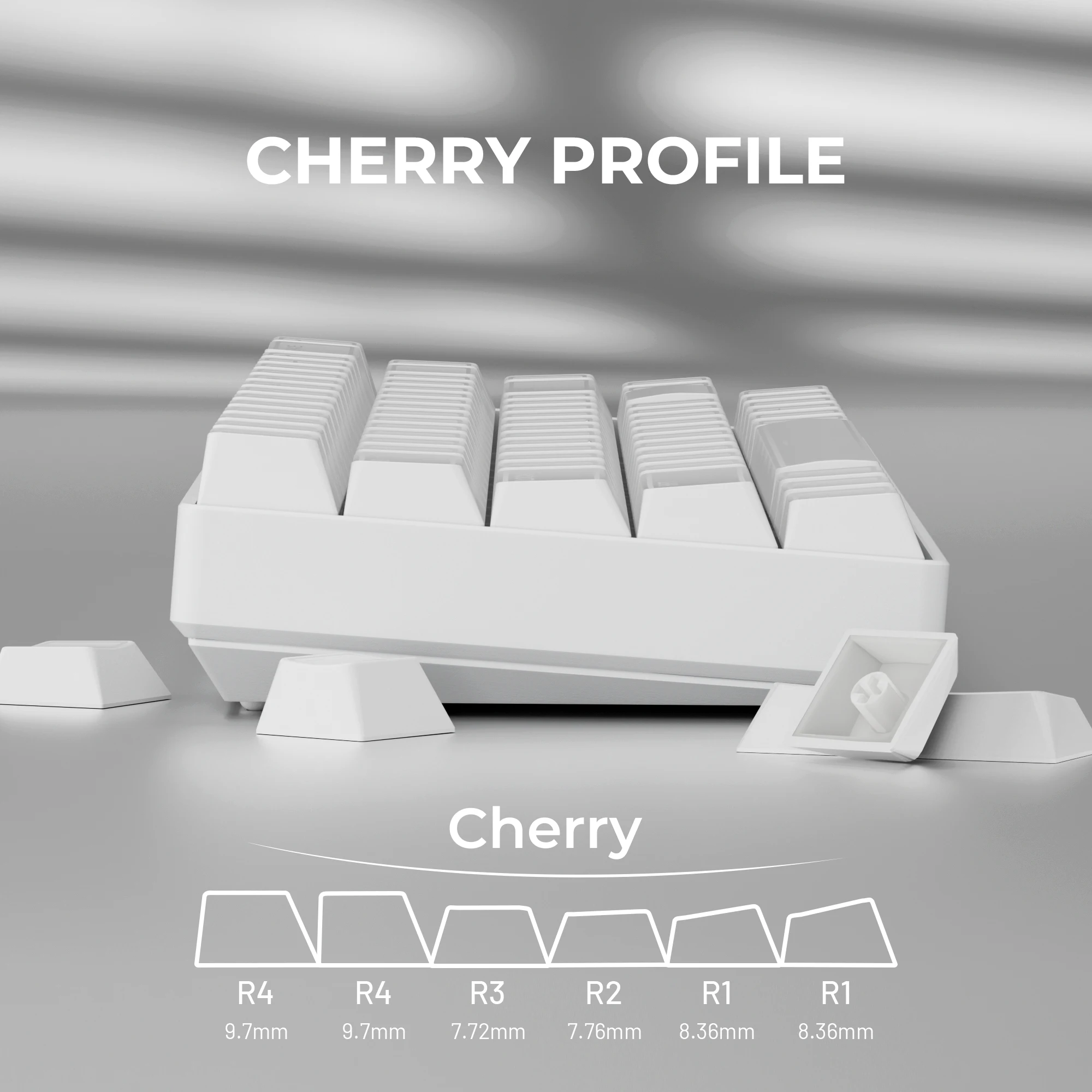 XVX White Keycap Set 142 Keys Double Shot PBT Cherry Profile Shine