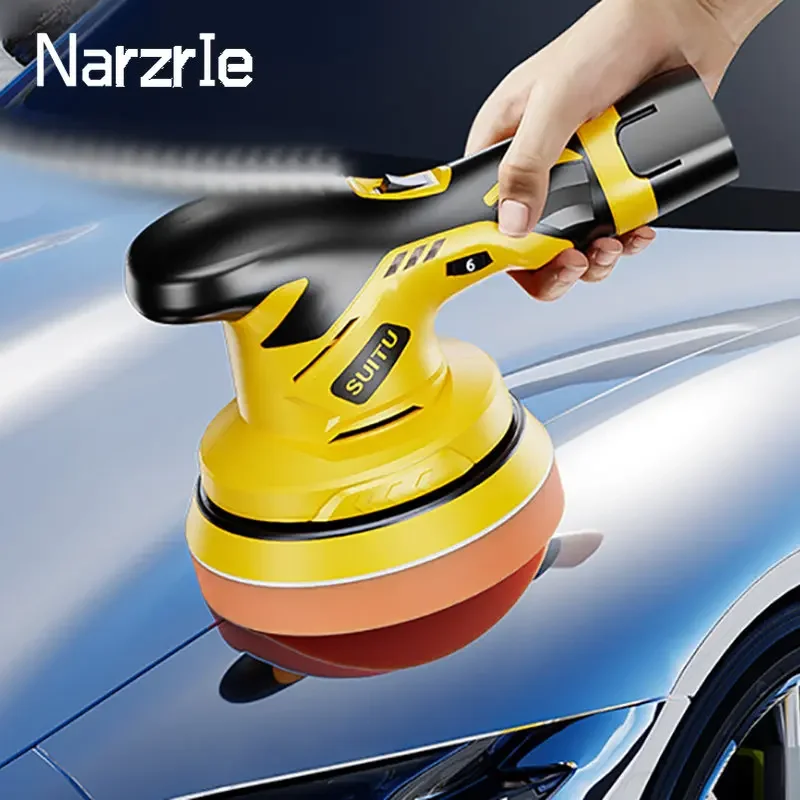 2500-5000rpm Wireless Car Polisher Cordless Polishing Machine 6 Variable Speeds Electric Waxing Tool