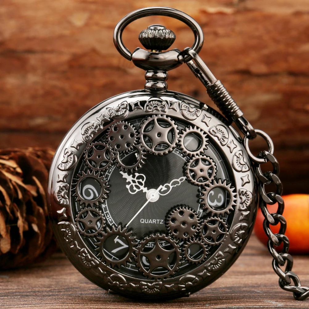 Keller & Weber Orologio da taschino da uomo con locomotiva a vapore retrò, orologio da taschino con treno a vapore, regalo di San Valentino, regalo di anniversario, collana da donna