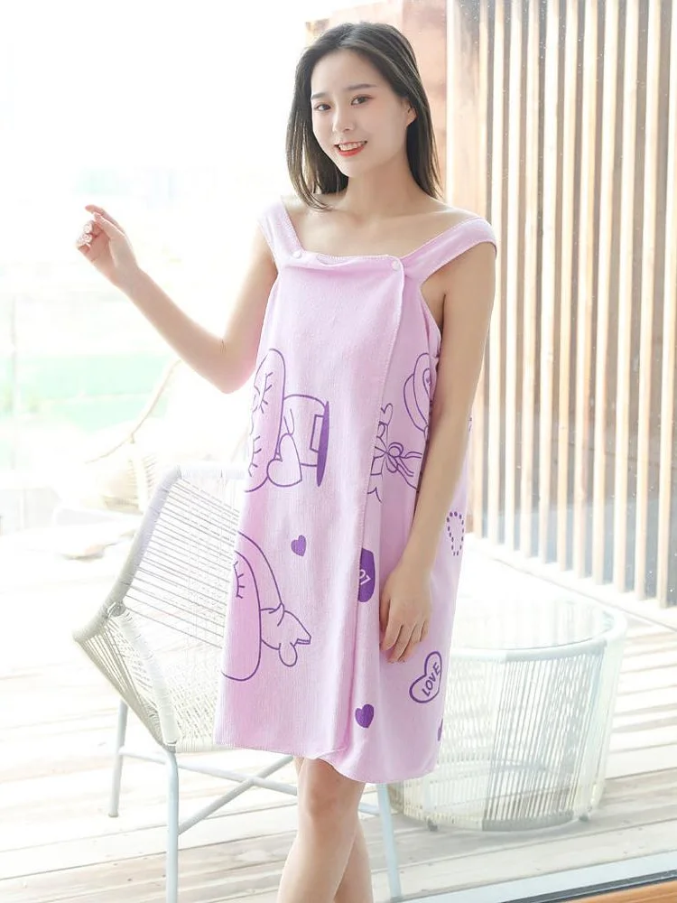 Wearable Bath Towel Superfine Fiber Towels Soft and Absorbent Chic Towel for Autumn Hotel Home Bathroom Gifts Women Bathrobe 1PC