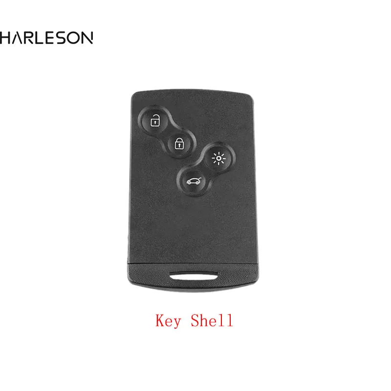 Key Shell 4 Buttons For Renault Laguna Koleos Clio  Megane Fob Remote Smart Card Key Case WIth Insert Small Key Blade xnrkey 4 buttons smart card key shell for renault megane laguna koleos clio keyless replacement case with insert nsn14 va2 blade