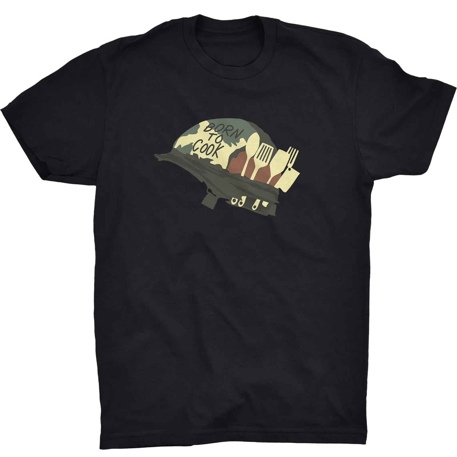 Born To Cook T-Shirt Born To Kill Parody Chef Kitchen Love Cooking Lover Macellaio Culinario Barbecue Pistole Militari Dell'Esercito Mre