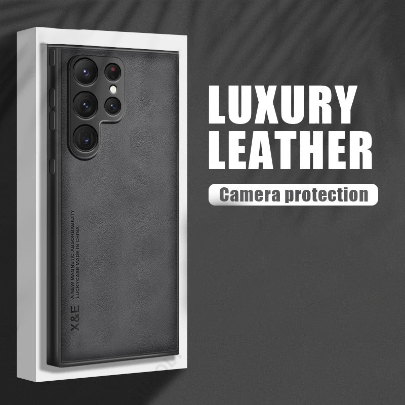 Premium Sheepskin Leather Magnetic Phone Case - Enhanced Protection & Elegance