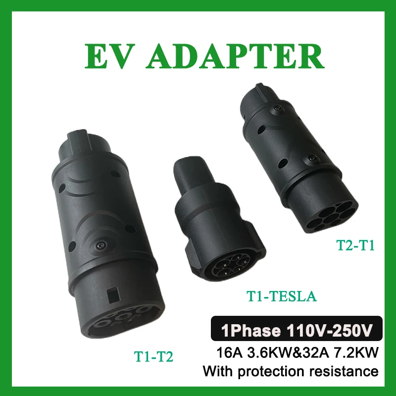 

Aiburton Electric Car Charger SAEJ1772 to IEC62196-2 or Tesla Adapter For Connector SAEJ1772 Socket Adaptor T2 or Tesla 110-250V