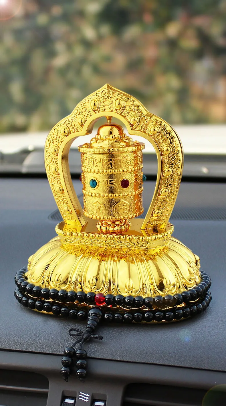 

2020 HOME OFFICE SHOP CAR travel Bless Safe and good luck Talisman Protection-Solar energy Buddhist Scriptures prayer wheel