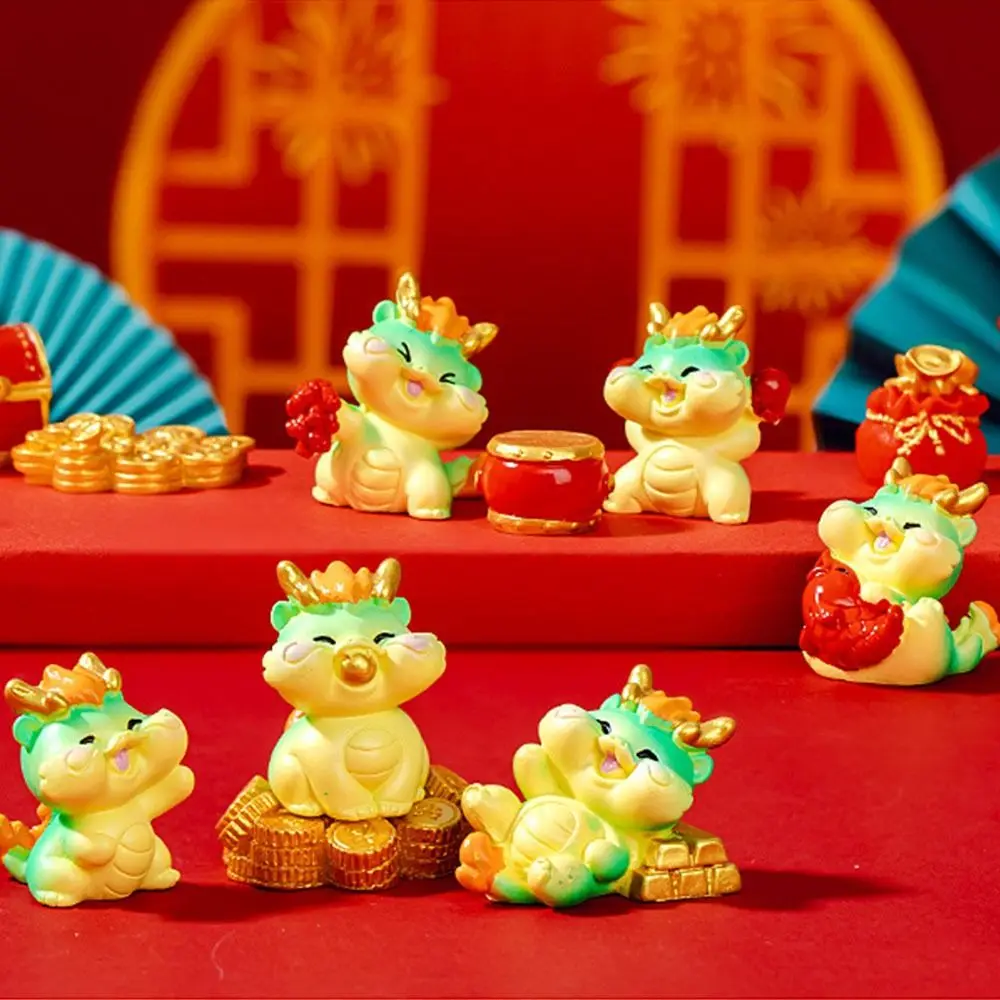 

China New Year Dragon Statue Mini Micro Landscap Dragon Landscape Ornaments Resin Delicate Dragon Desktop Decor Desktop