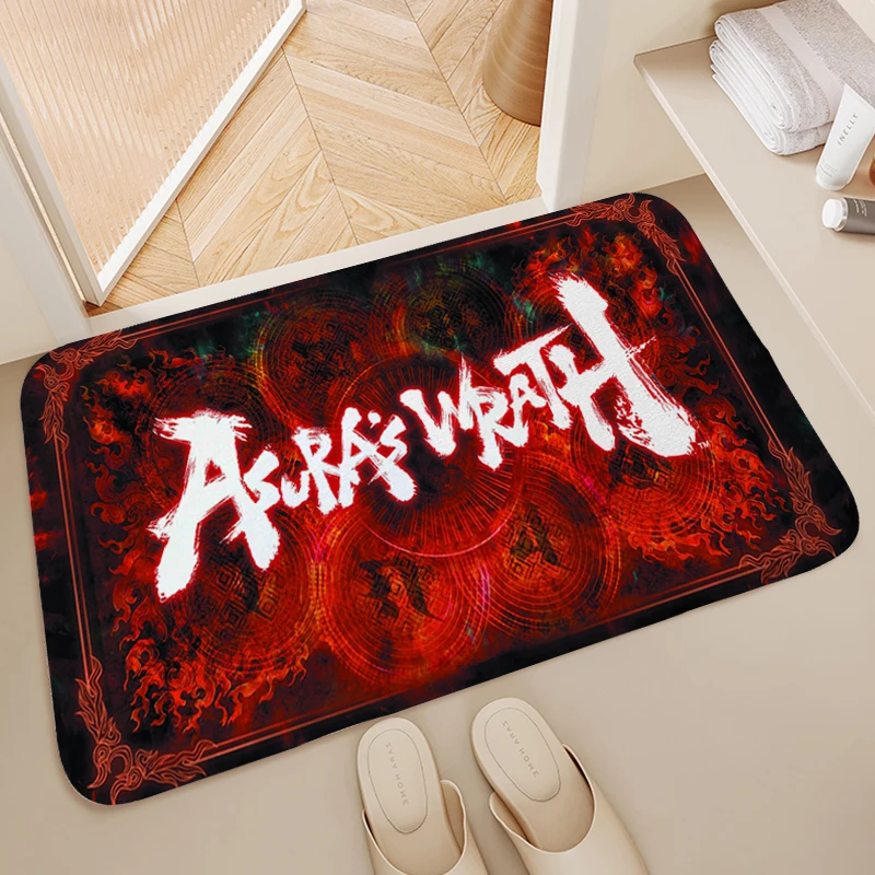 

Floor Mats for Home Asura's Wrath Doormat Entrance Door Washable Non-slip Kitchen Rug Bedroom Bathroom Living Room Floor Carpet