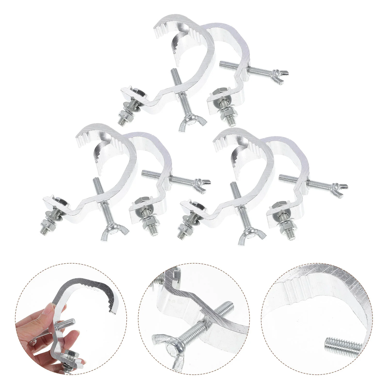 

6 Pcs Stage Lights Hooks Metal Camp Lighting Mount Alloy Truss O-clamp Dj Lamps Aluminum Clips Clamps Moving Head