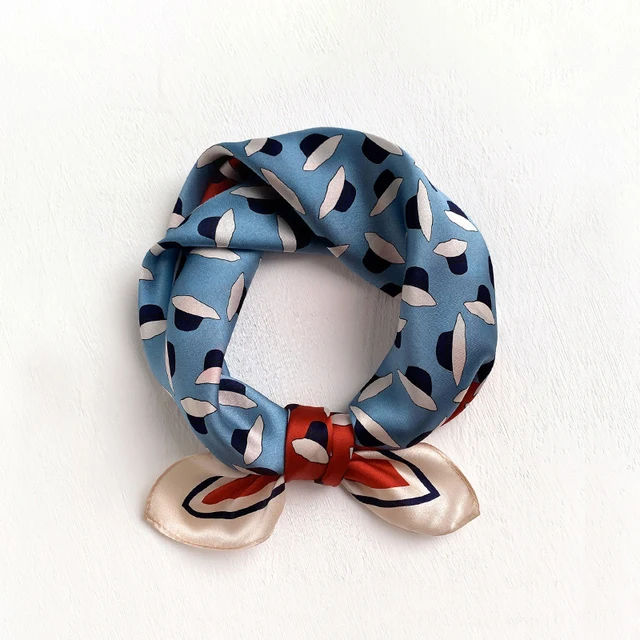 Scarf 100% Silk Bandana Women Square Scarves Wrap Kerchief Mulberry Spring Fashion Luxury High Quality Headband Hijab Shawls 28109-1