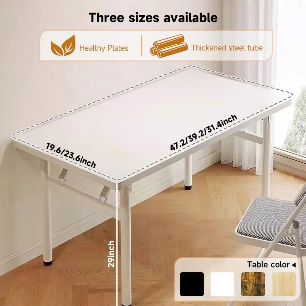 Computer Desk Study Table No Assembly Required, Writing Computer Desk Space Saving Foldable for Bedroom, Computers Desks 6