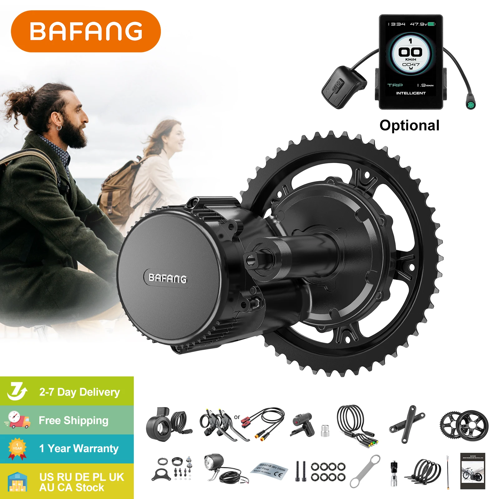 

[Доставка за 3 дня] средний двигатель Bafang BBS01B 250 Вт, 36 В, 48 В, приблизительный комплект для конверсии, электродвигатель для электрического велосипеда, Электродвигатель Привода