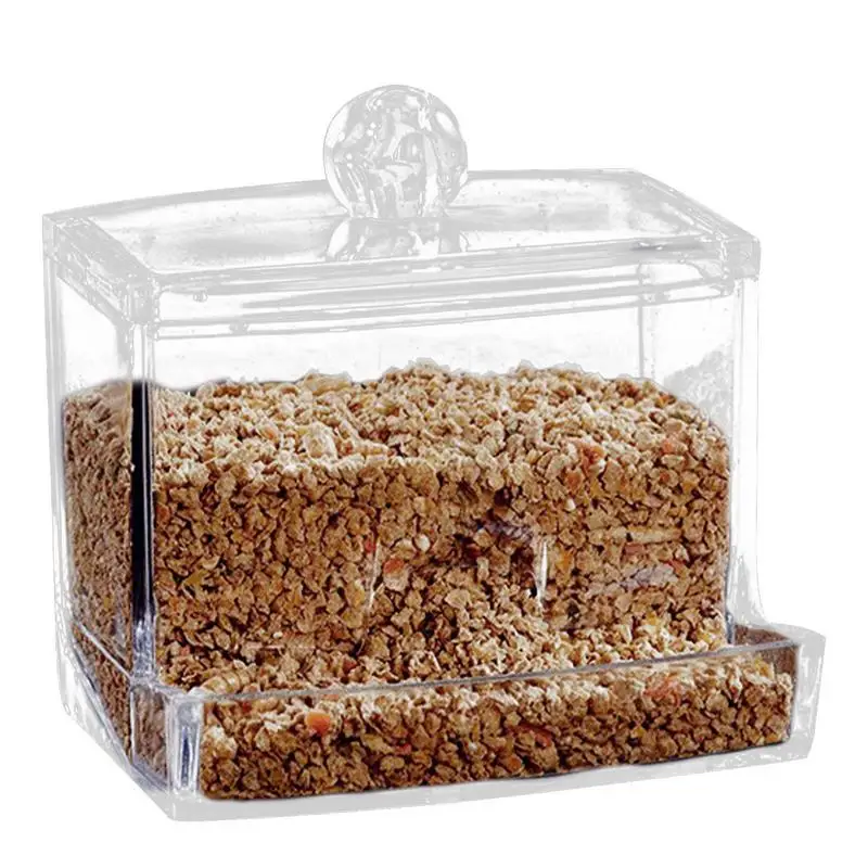 

Automatic Parrot Feeder Acrylic Transparent Food Container Cage No-Mess Bird Cage Finch Foraging Feeders For Starling Macaw