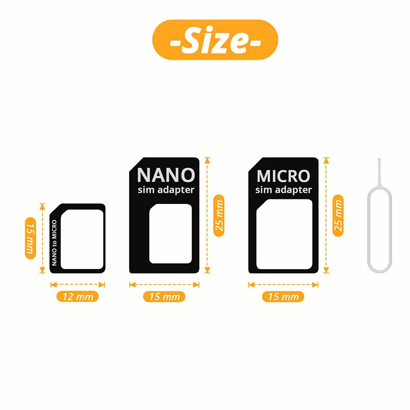 10 Sets SIM Card Adapter Standard 4 in 1 Converter Kit Nano Micro Standard Converter Steel Tray Eject Pin Smartphone sim card removal tool